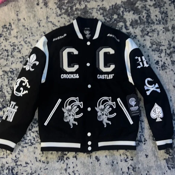Crooks and castles varsity jacket discount